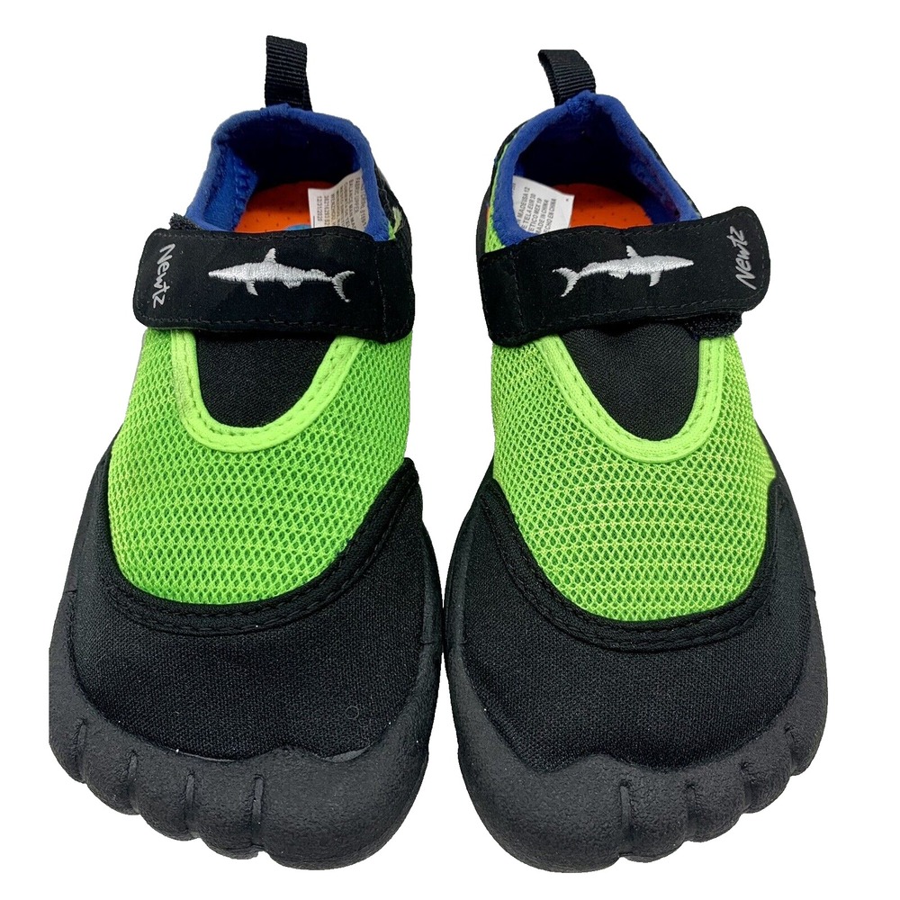 Newtz Water Shoes Size 12 Green Neon‎ Kids Youth Toddler Shark